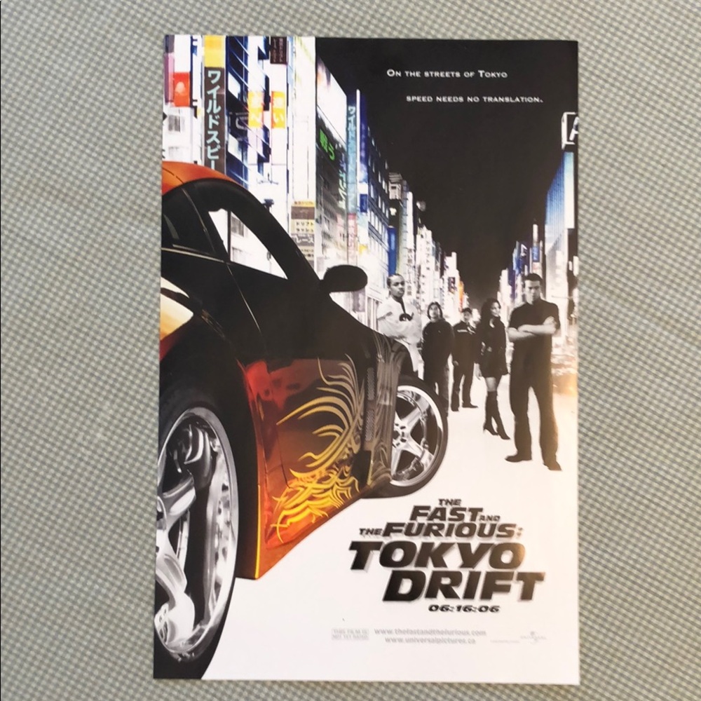 The Fast and the Furious: Tokyo Drift 2006 Movie Poster Original 11”x17” MP002